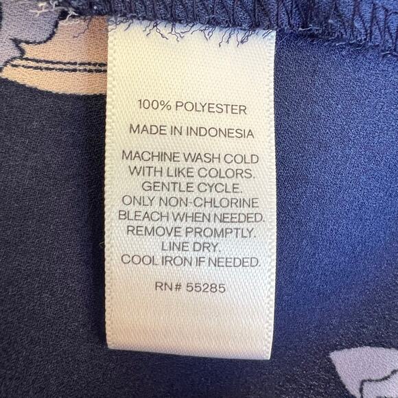 Express Womens Navy Cold Shoulder Shirt Top Floral Design - Picture 4 of 8